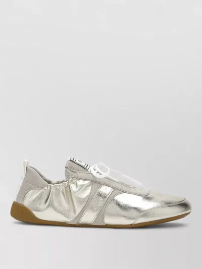 CHLOÉ SNEAKERS ELASTICATED TRIM METALLIC FINISH PULL TAB