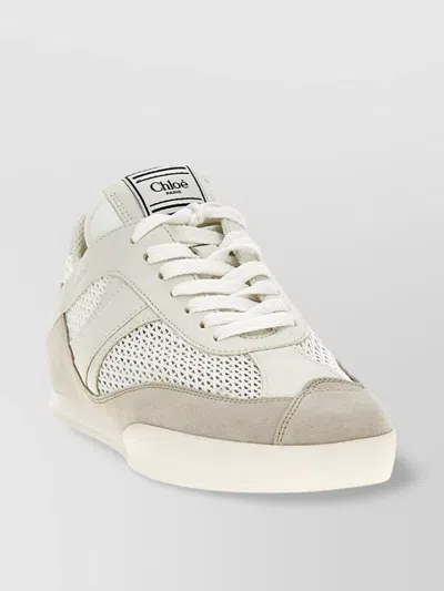 Chloé Sneakers 'kick' Rubber Sole Suede Accents Mesh Panels