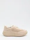 Chloé Low Top Sneakers Contrast Stitching In Pink