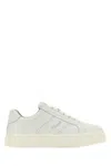 Chloé Lace-up Leather Sneakers In White
