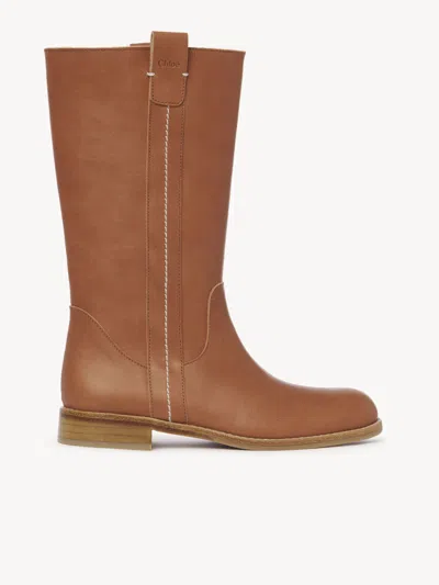 Chloé Snow Boot Orange Size 3y 100% Goatskin