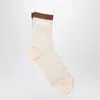 Chloé Socks Beige Mélange With Logo In Beige