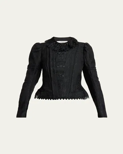 Chloé Soft Floral Jacquard Jacket In Black