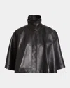Chloé Soft Napa Leather Capelet Jacket In Black