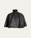 Chloé Soft Napa Leather Capelet Jacket In Black