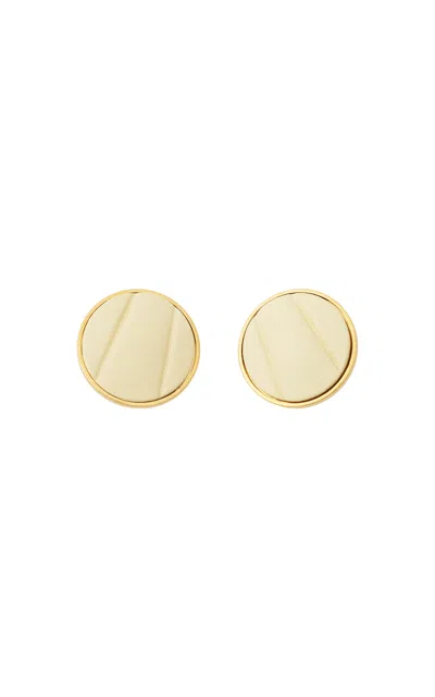 Chloé Soft Powder  Pleats Earrings In Gold