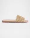 Chloé Soleil Crochet Slide Sandals In Nude