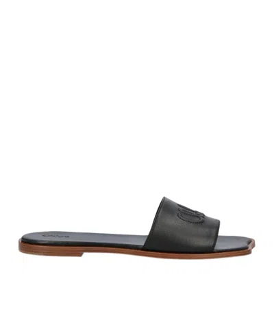 Chloé Soleil Flat Sandals In Black