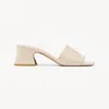 Chloé Soleil 55 Shiny Leather Mules In Neutral
