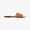 Chloé Flower Leather Flat Sandals Open Toe