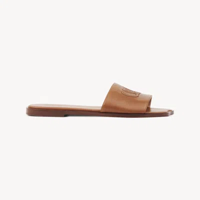 Chloé Soleil Slide Brown Size 8 100% Lambskin