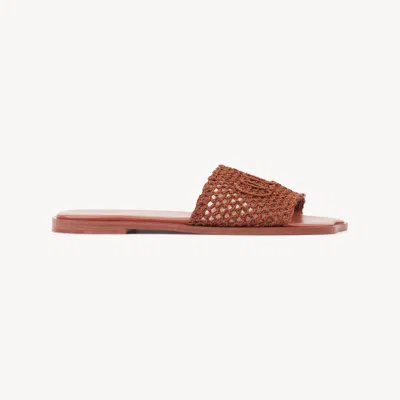 Chloé Soleil Slide Orange Size 6 100% Polyamide