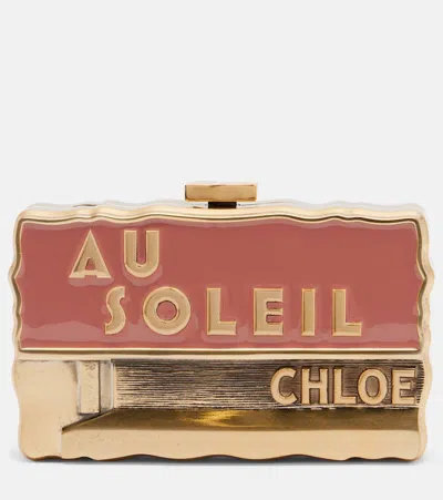 Chloé Soleil Small Clutch In Gold