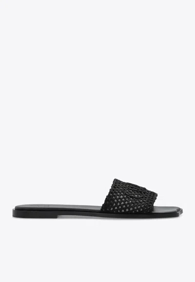 CHLOÉ SOLEIL WOVEN STRAP FLAT SANDALS