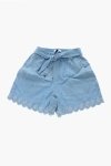 CHLOÉ SOLID COLOR SHORTS WITH BOW ON THE FRONT