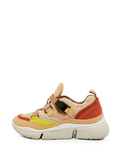 Pre-owned Chloé Sonnie Low-top Sneakers In Neutral