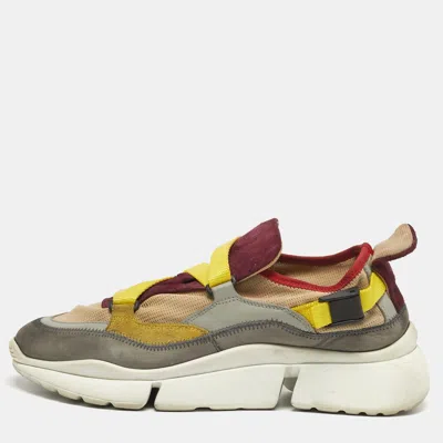 Pre-owned Chloé Sonnie Size 40 Multicolor Leather And Suede Sneakers