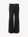 Chloé Cropped Trousers In Wool Grain De Poudre Black Size 12 100% Wool In Black