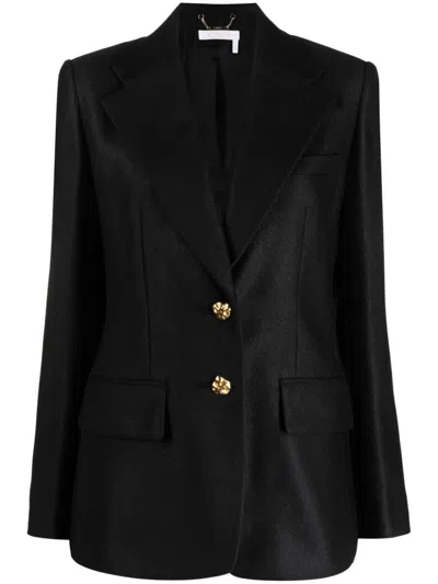 Chloé Sophisticated Black Wool & Silk Jacket | Fw23 Collection