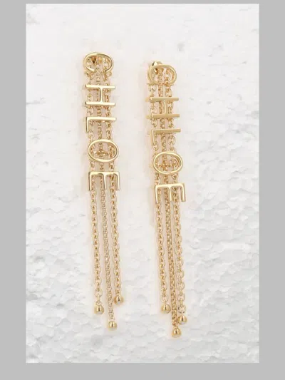 Chloé Sophisticated Brass Hoop Earrings In Gold