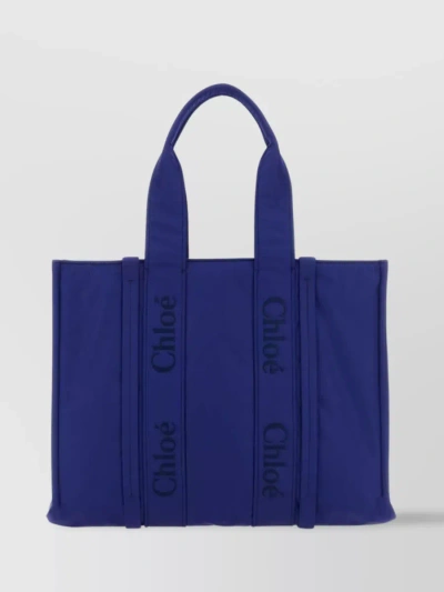 CHLOÉ SPACIOUS WOODY SHOPPING TOTE WITH TWIN HANDLES