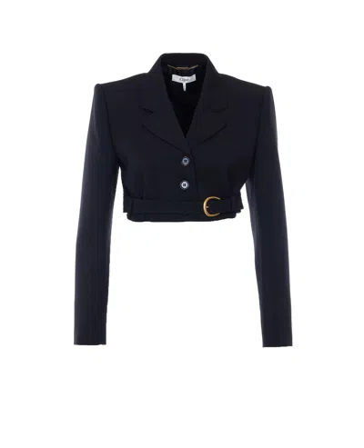 Chloé Spencer Cropped Jacket In Blue