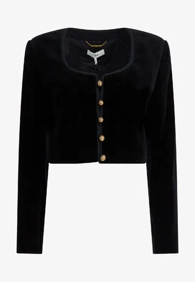 Chloé Spencer Velvet Cropped Jacket In Black