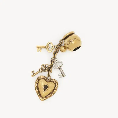Chloé Sphere Key Dice Charm For Bracelet Bag In Brass Gold Size Onesize 95% Brass, 5% Tpe - Thermoplastic 