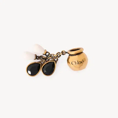 Chloé Sphere Pearl Dice Charm For Bracelet Bag In Brass In Gold
