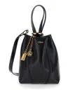 Chloé 'spin' Black Shoulder Bag With Logo Lettering On The Front And Adjustable And Removable Should