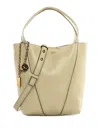 Chloé Spin Charm Shoulder Bag In Brown