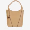 Chloé Spin Mini Tote Bag In Grained Calfskin In Milky Brown