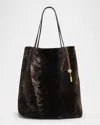 Chloé Spin Large Shearling Tote Bag In Brown