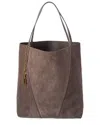 Chloé Spin Large Suede & Leather Tote In Brown