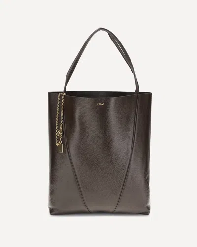 Chloé Spin Large Tote Bag In Brown