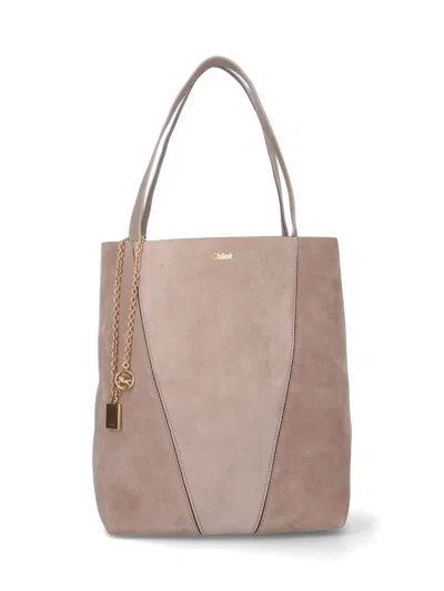 Chloé ' Spin' Large Tote Bag In Gray