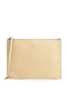 Chloé Spin Leather Pouch In Neutral
