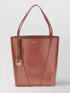 Chloé Spin Leather Shoulder Bag In Brown
