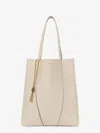 Chloé Spin Leather Shoulder Bag In Sand