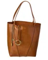 Chloé Spin Leather Tote In Brown