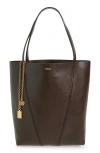 Chloé Spin Leather Tote In Brown