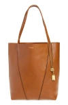 Chloé Spin North-south Tote Bag In Leather In Clay Brown