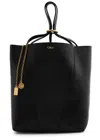 Chloé Chloe Spin Medium Grained Leather Tote In Black