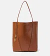 Chloé Spin Medium Tote Bag In Leather In Braun