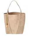 Chloé Spin Medium Suede & Leather Tote In Gray