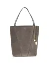 Chloé Women Suede Spin Tote Bag In Gray