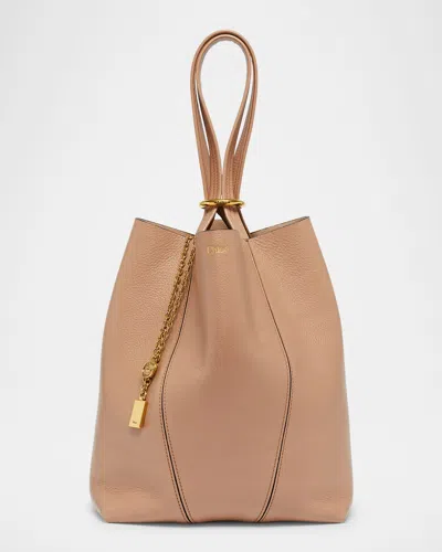 Chloé Spin Medium Tote Bag In Leather