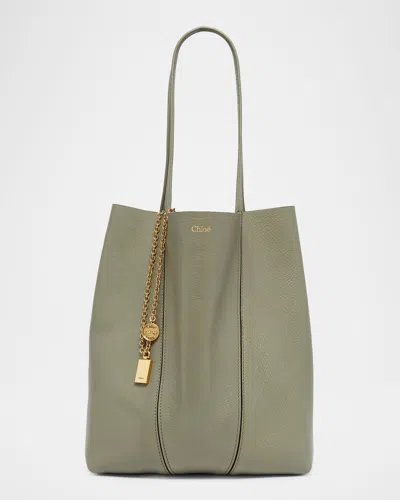 Chloé Spin Medium Tote Bag In Leather