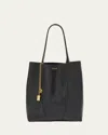 Chloé Spin Medium Tote Bag In Leather In Black