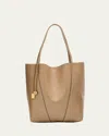 Chloé Spin Medium Tote Bag In Leather In Boyish Brown